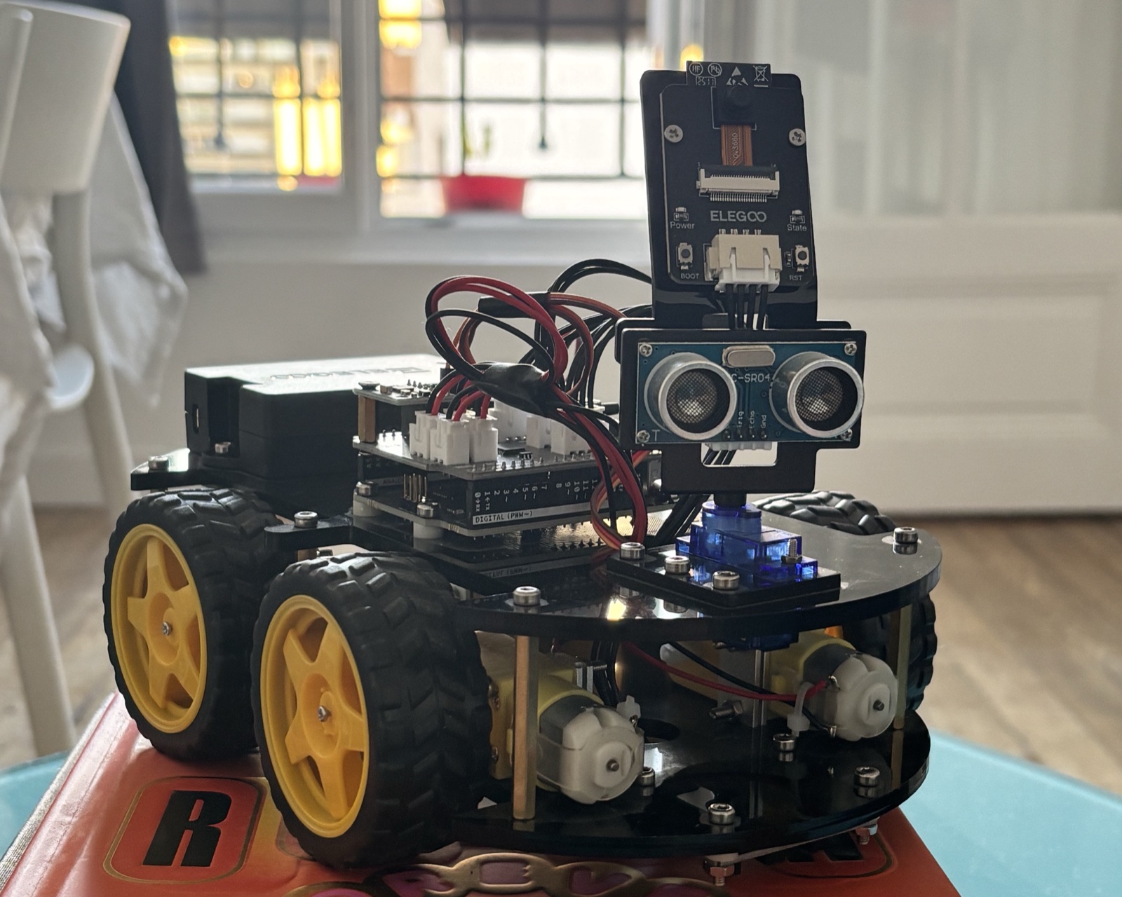 ELEGOO robot car on the floor